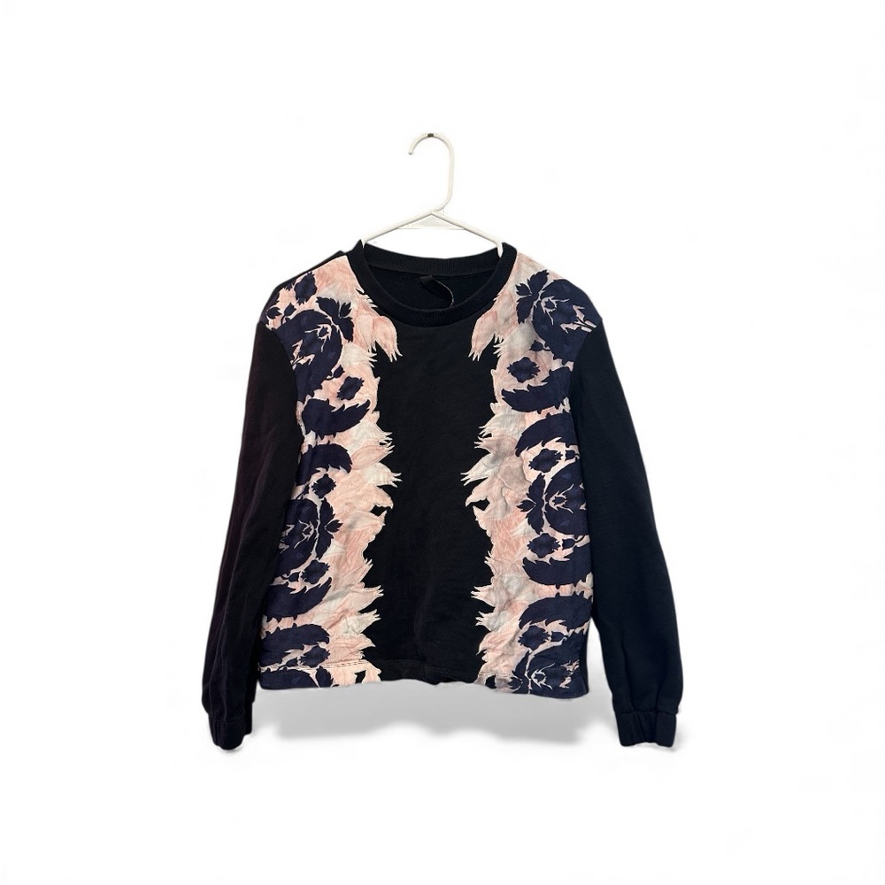Mother of Pearl Black & Pink Crew Neck Sweater XS